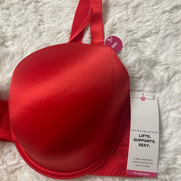Ashley Stewart Lace Underwired Red T-Shirt Bra T-Shirt 38C - Picture 5 of 15